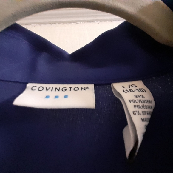 Covington Royal Blue Button Down Blouse - Picture 4 of 5